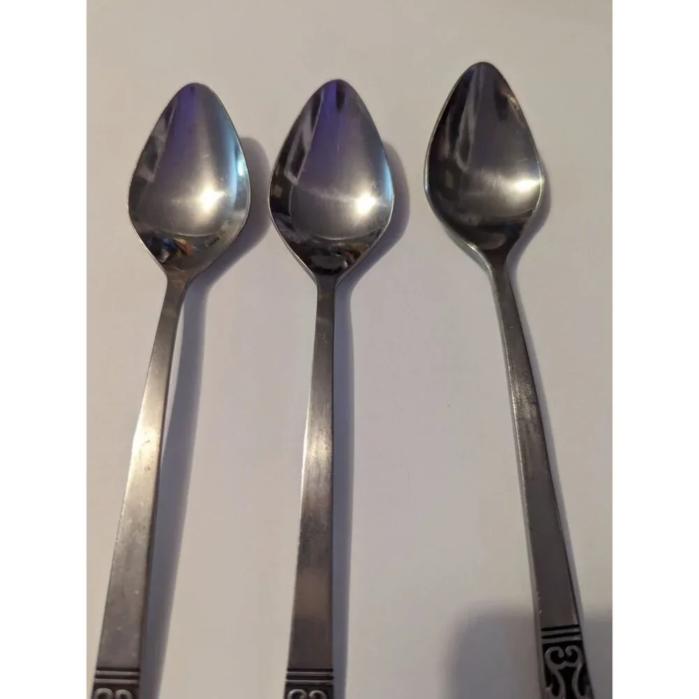 VTG CARLYLE Hong Kong stainless‎ cameo pattern lot 3teaspoons replacement